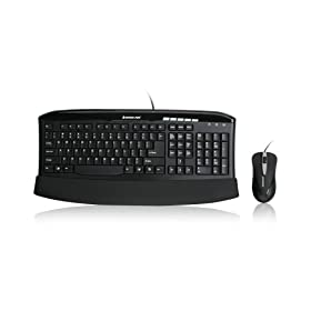 IOGear Spill-Resistant Desktop Keyboard and Mouse-Black (GKM512)