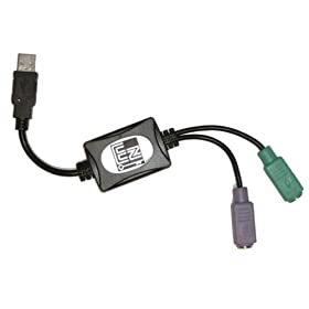 Adesso PS/2 to USB Adapter, connects 2 PS/2 connectors to 1 USB port/hub  (ADP-PU21 )