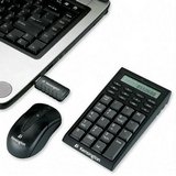 Kensington Wireless Notebook Keypad/Calculator and Mouse Set - Keypad - wireless - RF - mouse - USB wireless receiver - black