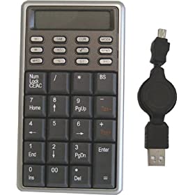 Adesso 19-Key Slim Mobile USB Keypad/Standalone Caluculator Combo with Retractable Cable  ( CKP-115 )