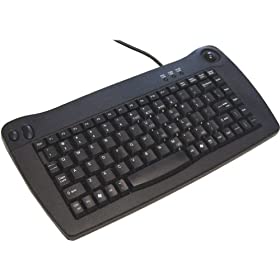 Adesso Mini Black USB Keyboard with Built-in Trackball  ( ACK-5010UB )