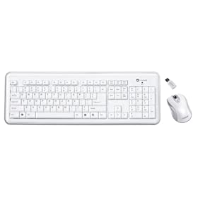 Buslink RF-6572-WH I-ROCKS RF 2.4GHz Wireless Keyboard with 5 Button Optical Mouse (White)