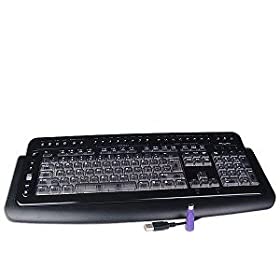 Logisys KB608BK USB MultiMedia Illuminated Keyboard (Black)