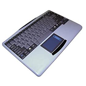 Adesso 2.4 GHZ WIRELESS SLIMTOUCH TOUCHPAD MINI KEYBOARD SILVER W/BLACK KEYS ( WKB-4000US )